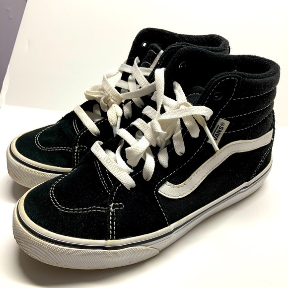 Vans Youth/Kids Skateboard suede Canvas High Top Sneakers, Size 3Y, Black/White - Picture 2 of 10